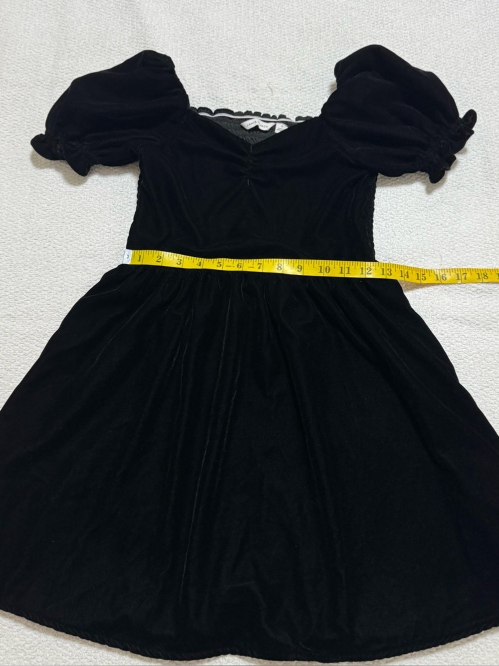 Janie And Jack Girls 12 Black Velvet Party Holiday Dress - Picture 7 of 12